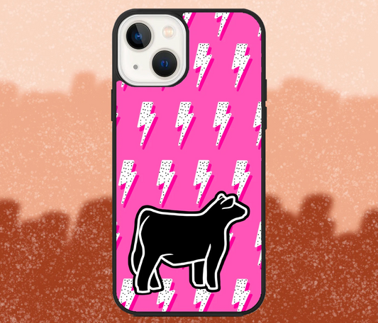 Black Market Steer Pink Lightning Bolt iPhone Case