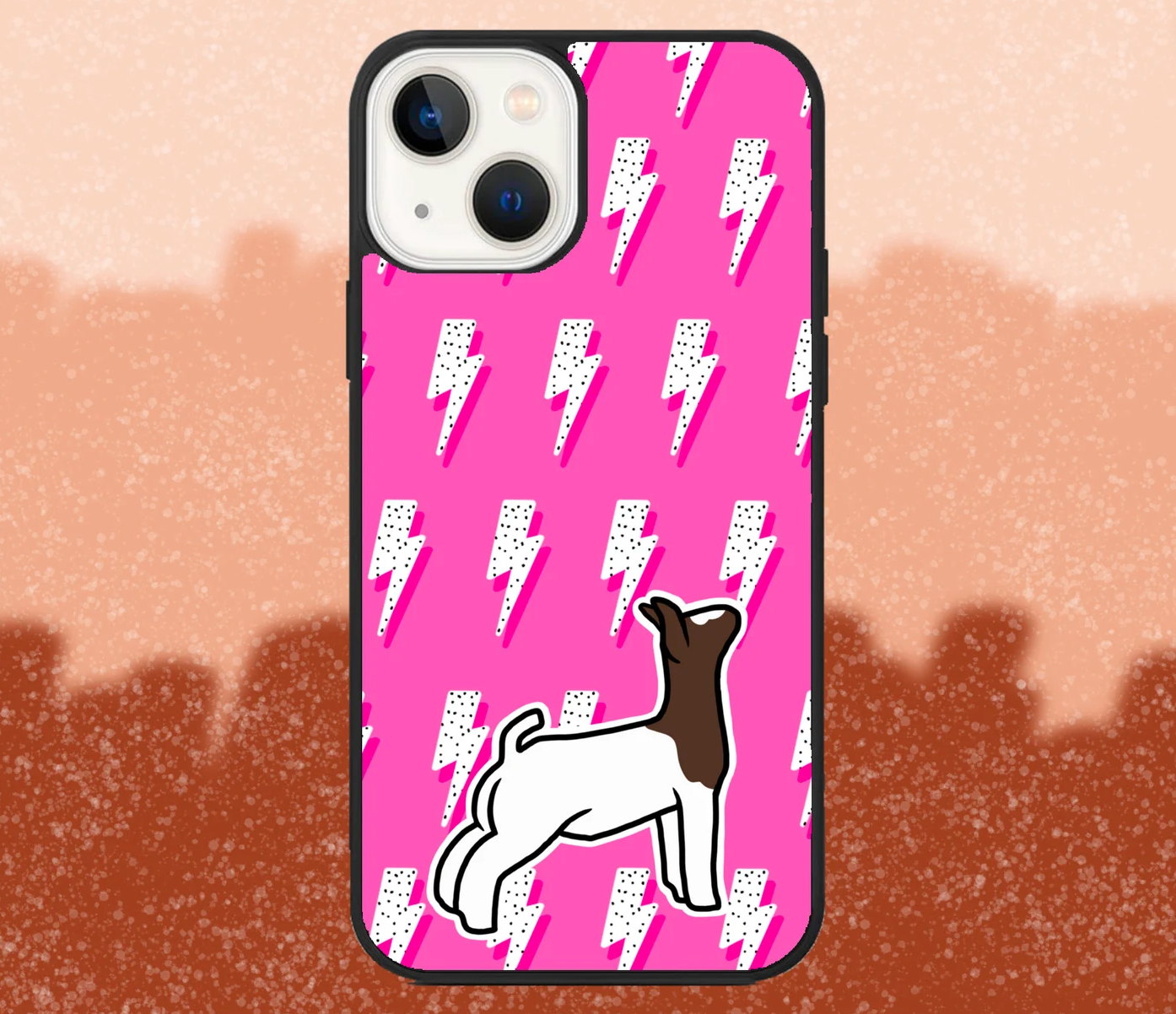 Boer Goat Market Wether Pink Lightning Bolt iPhone Case