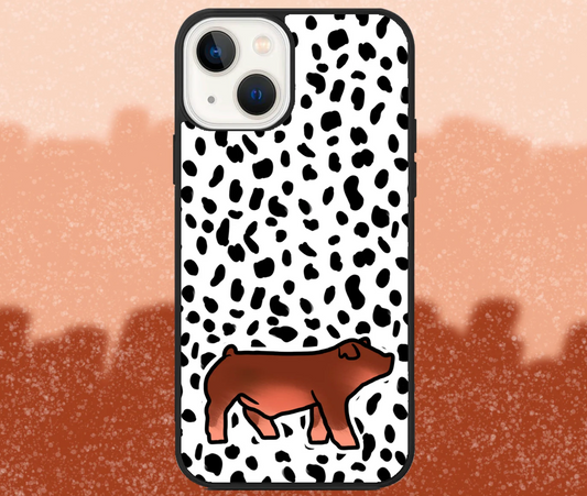 Duroc Market Hog Dalmatian Pattern iPhone Case