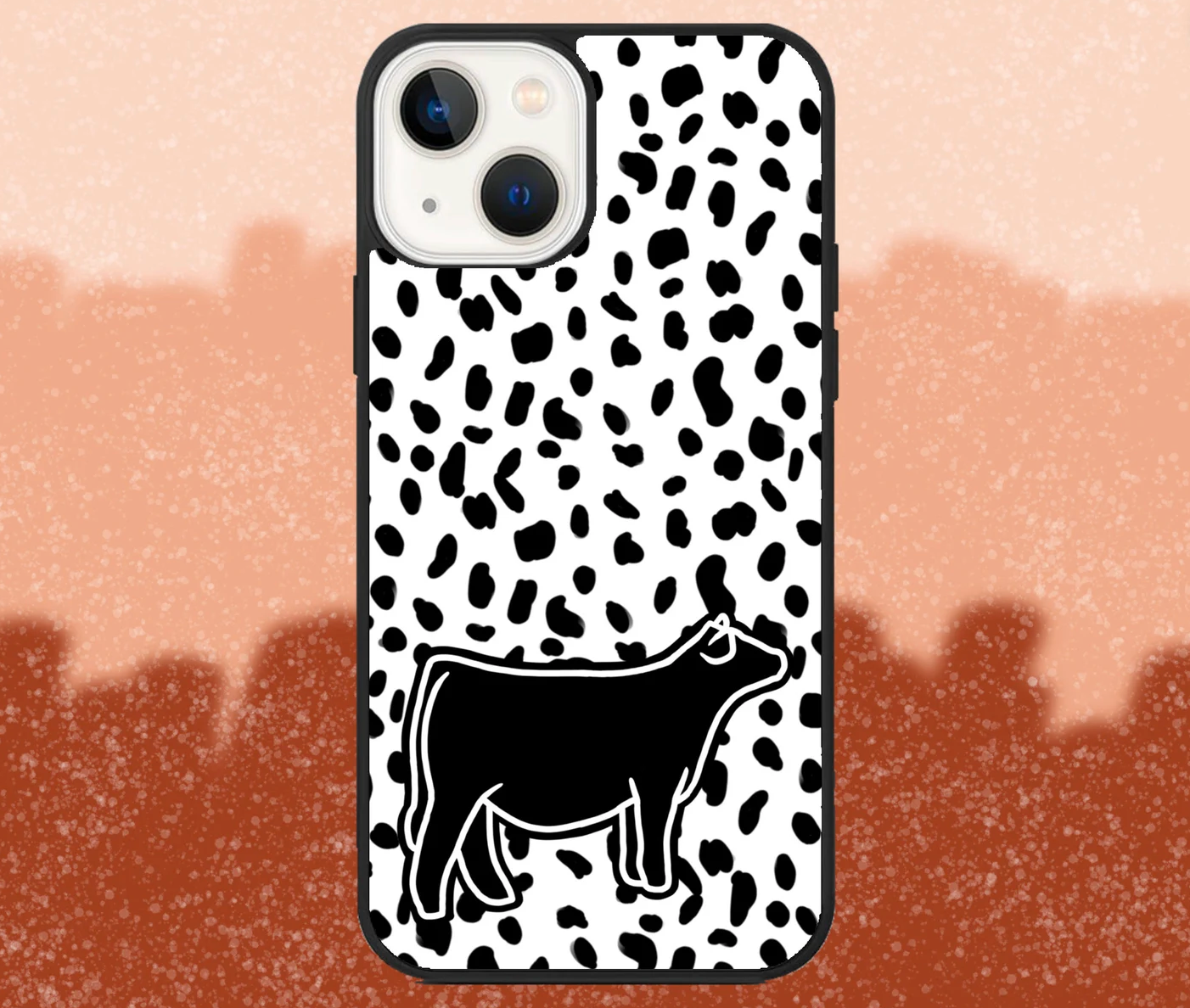 Black Beef Heifer Dalmatian Print iPhone Case