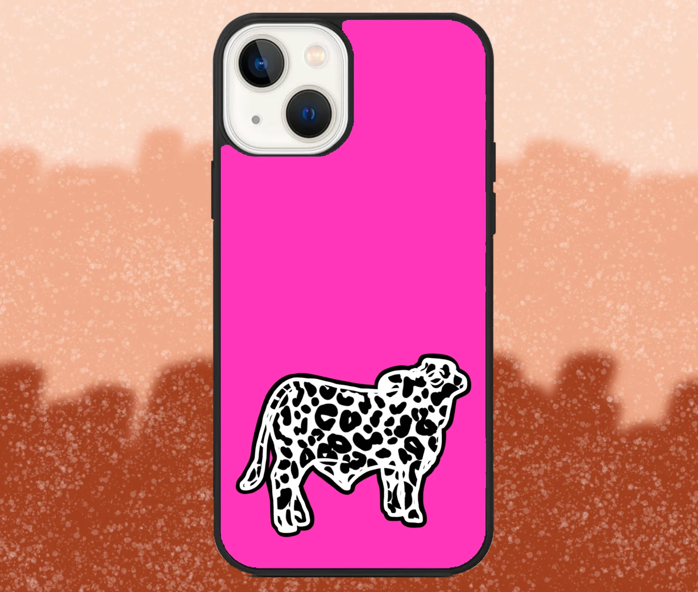 Leopard Print Brahman Pink iPhone Case