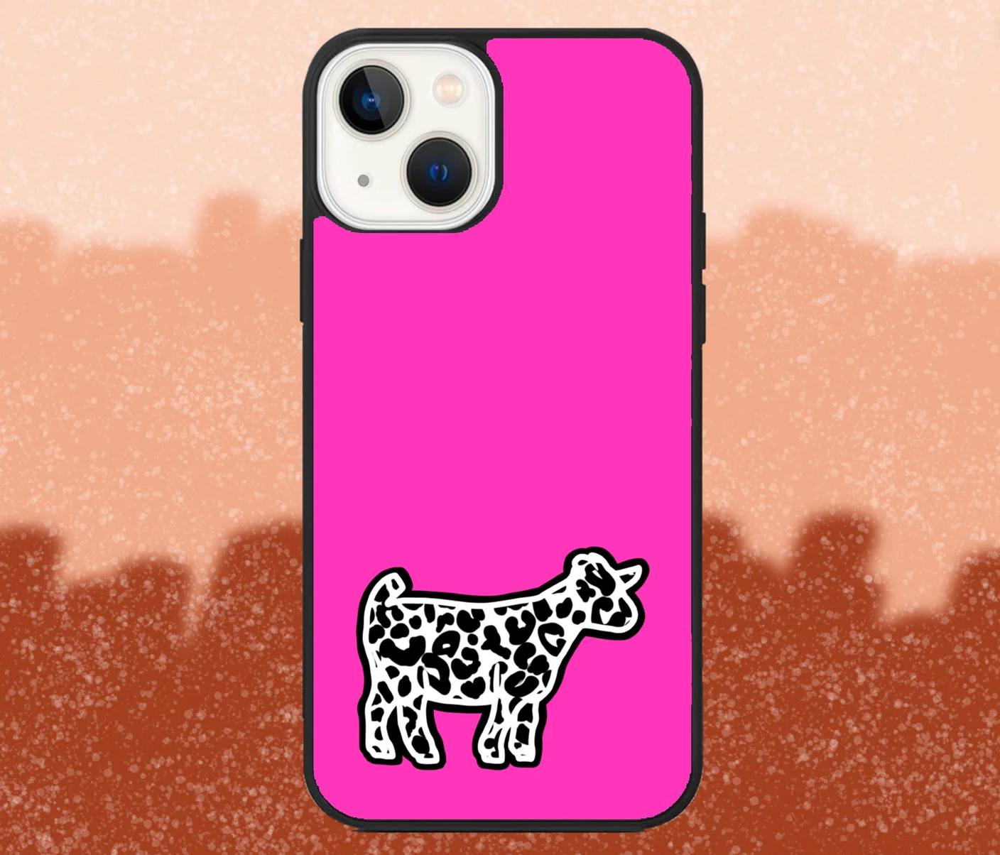 Leopard Print Pygmy Goat Pink iPhone Case