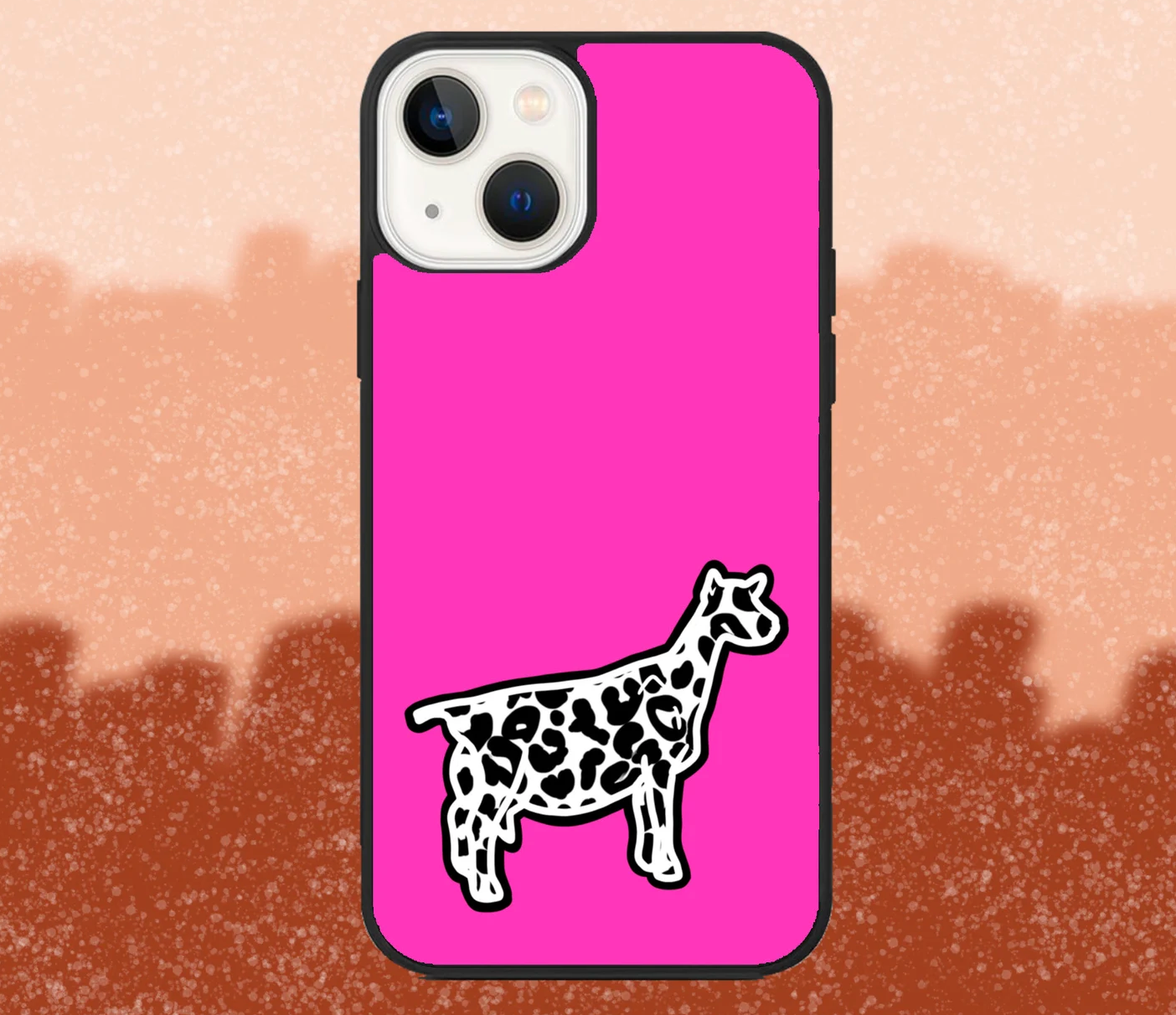 Leopard Print Dairy Doe Goat Pink iPhone Case