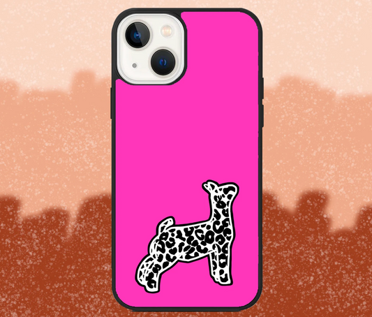 Leopard Print Boer Market Wether Goat Pink iPhone Case