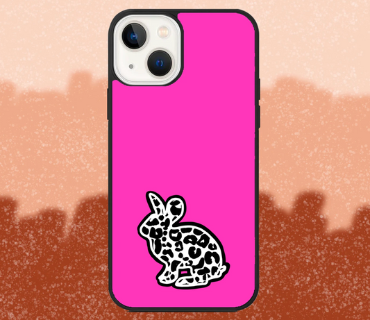 Leopard Print Rabbit Pink iPhone Case