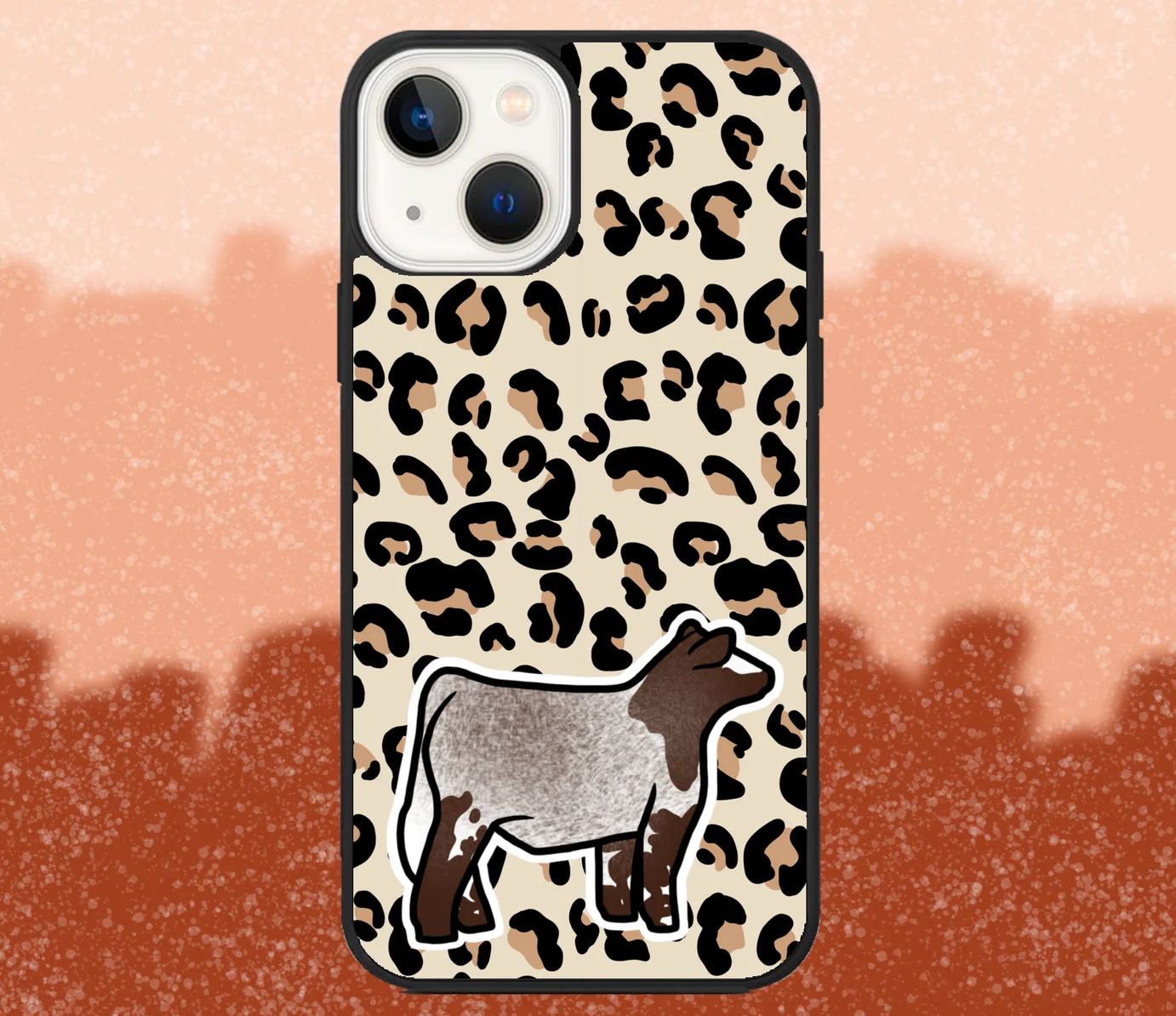 Shorthorn Market Steer Leopard Print iPhone Case