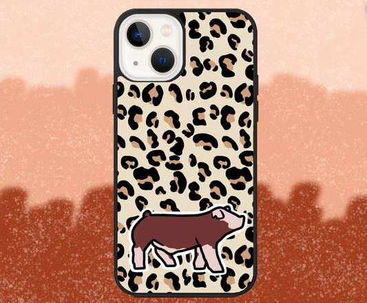 Hereford Market Hog Leopard Print iPhone Case