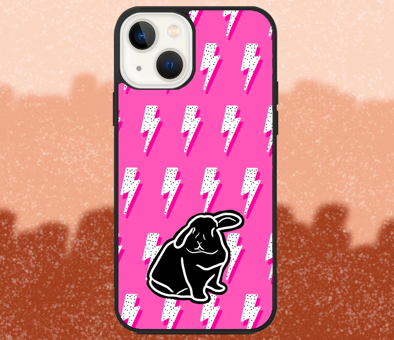 Holland Lop Rabbit Pink Lightning Bolt iPhone Case