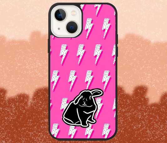 Holland Lop Rabbit Pink Lightning Bolt iPhone Case