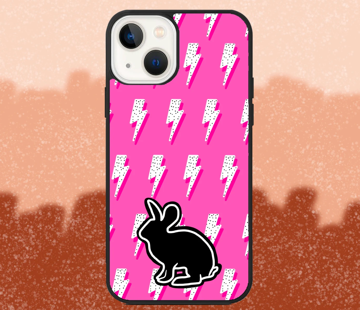 Rabbit Pink Lightning Bolt iPhone Case