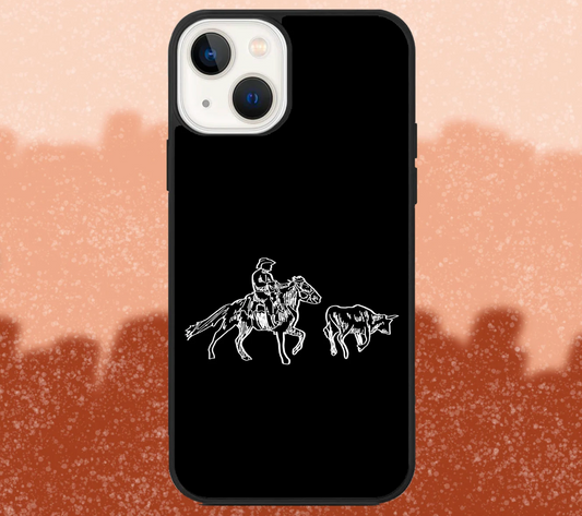 Cowboy Chasing Calf iPhone Case