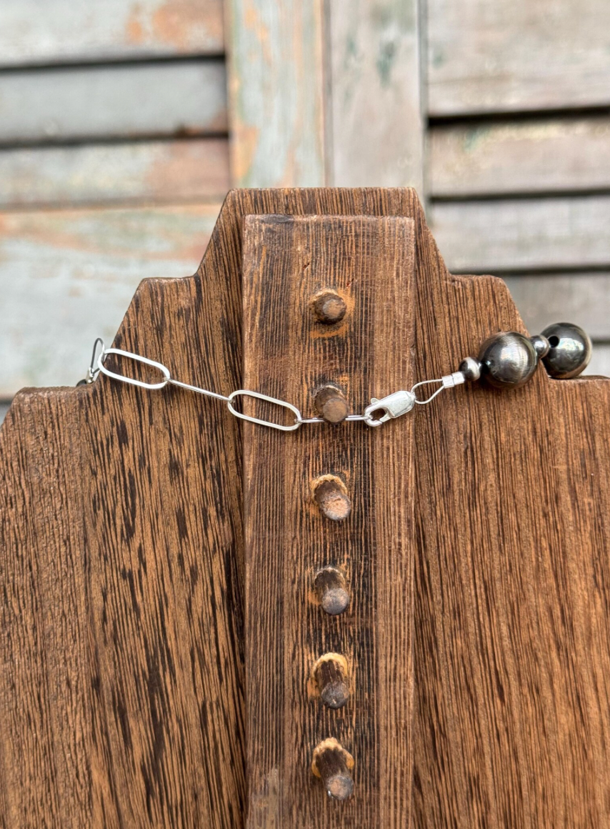 5mm/12mm Alternating Sterling Pearl Necklace