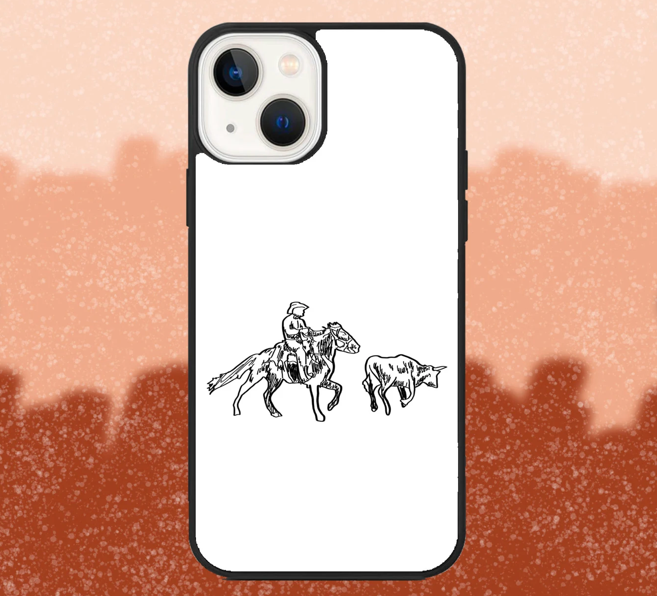 Cowboy Chasing Calf iPhone Case